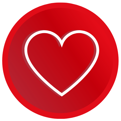 Logo - sydän punaisella taustalla